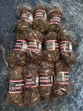 Carmen Novelty Yarn - Rich Brown (12 Skeins)